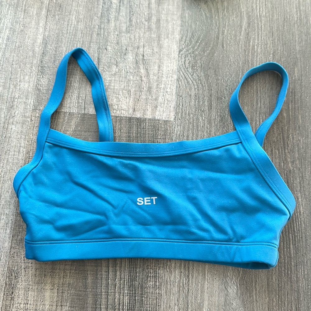 Set Active Scoop Bra Blue